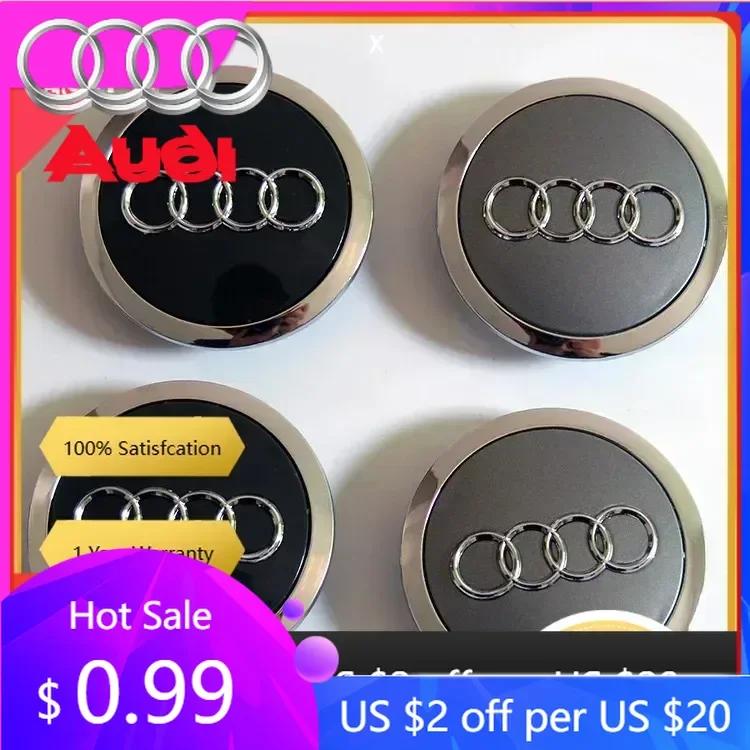 For Audi B5 Hub Caps Hot For Audi 4pcs 60/ 61/68/69mm Audi wheel hub center cover wheel badge is suitable for Audi TT RS A3A4A5A7A8S5 S6