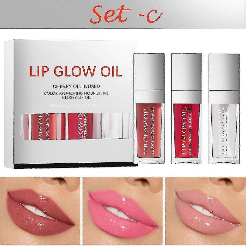 2025 3 In1hydrating Plumping Lip Glow Oil,transparent Toot Lip Oil,glossy Lip Oil,long Lasting Clear Glow Oil, Lip Oil Tinted For Lip Care And