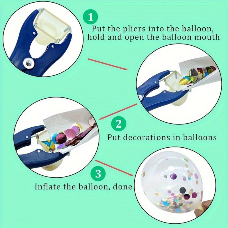 Stainless Steel Balloon Stuffing Pliers - Sequin & Petal Filler Tool for Party Decorations, For Birthday Parties