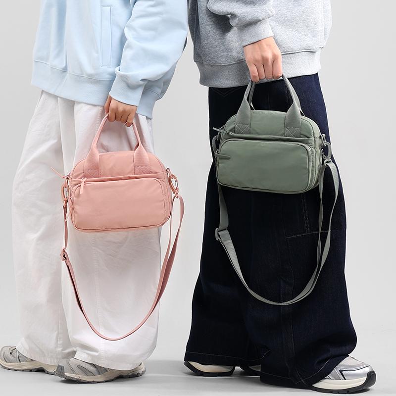 Solid Color Handbag Travel Crossbody Bag Lightweight Water-Repellent Nylon Bag Women's Shoulder Bag
