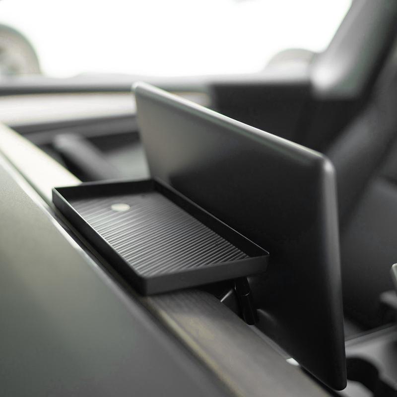 For 2017- Tesla Model Y Model 3 Center Console Organizer with under screen storage box Anti-Slip Liner Behind Screen Storage