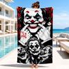 Cool Clown Pattern Beach Towel, Microfiber Beach Towel, Perfect For Pool, Beach, Travel, Home Decor Beach Party Fan Gifts