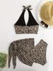 Women's 2025 Sexy Leopard Print High Waist Backless Swimsuit