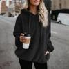 European and American Women's Solid Color Long Sleeve Hooded Fleece Sweatshirt Jacket (2024)
