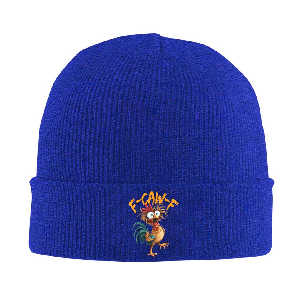 F Caw F Rooster Funny Bird Chicken Whisperer Fawk Meme Beanie Hats  Bonnet Hats Adult Street Knitted Hat Winter Head Wrap Caps