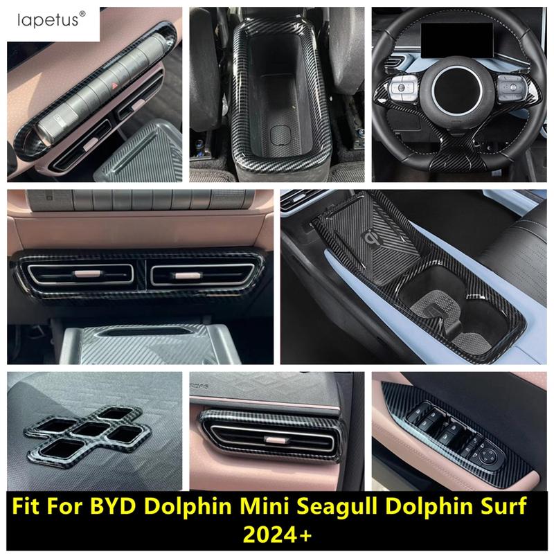 Gear Shift Panel / Water Cup / Dashboard Air AC / Steering Wheel Cover Trim For BYD Dolphin Mini Seagull Dolphin Surf 2024 2025