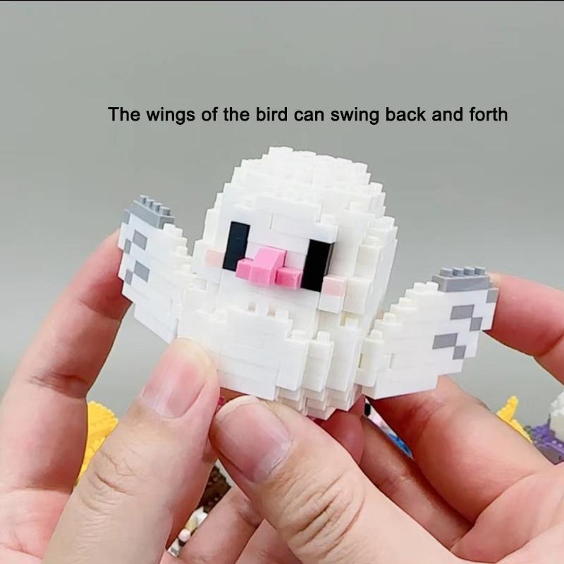 Moe Bird Series Building Blocks Model Cartoon Cute Parrots Sparrows Animal Assembly Bricks Home Decoration Toys Christmas Gifts