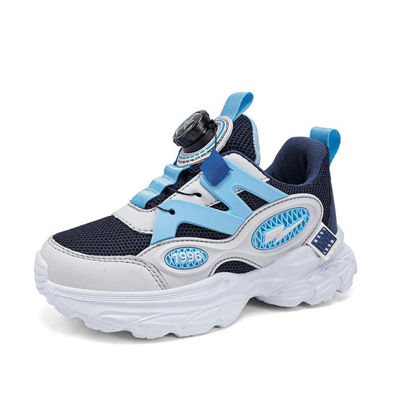 New Boys' Girls' Running Shoes Hot Selling Fashion Anti Slip Sports Shoes Outdoor Thick Soled Rotating Buckle Kids Walking Shoes