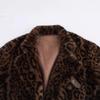 2024 Autumn Women's European & American Style Leopard Print Faux Leather & Fur Jacket
