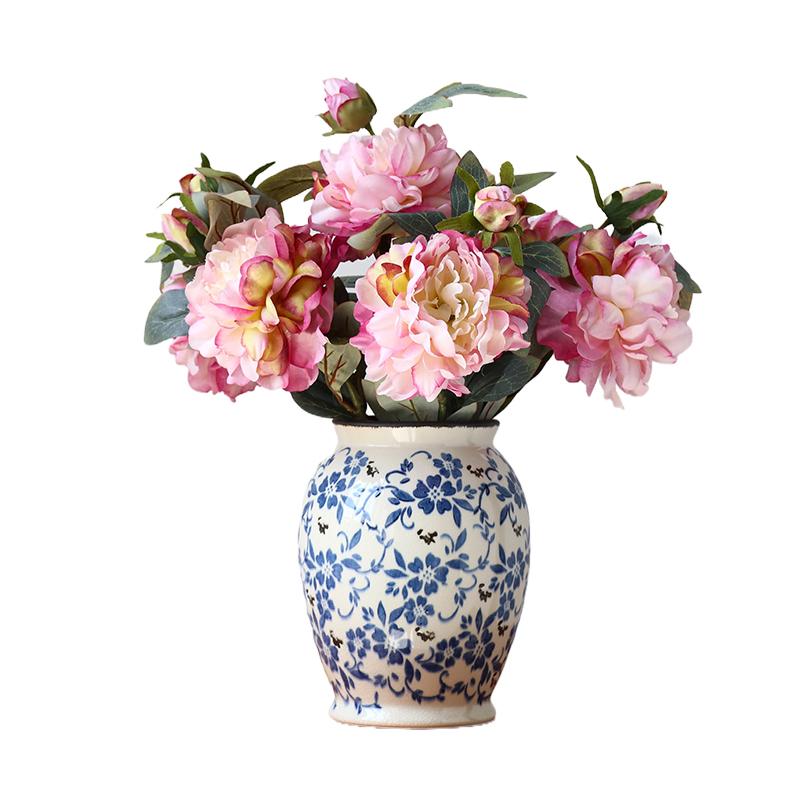 Chinese Blue and White Porcelain Ceramic Vase for Home Decor