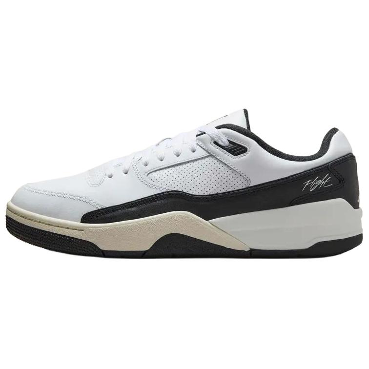 New Jordan FLIGHT COURT Anti Slip Wear Resistant Low Top Vintage Basketball Shoes Unisex Black White HF3255-112