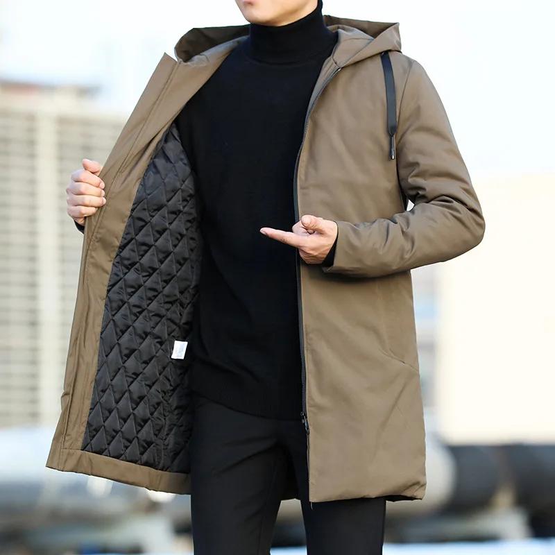 Autumn Winter Men's Trench Coat Male Windbreaker Outerwear Man Coat Men Casual Thicken Warm Hooded Parkas Men Jackets