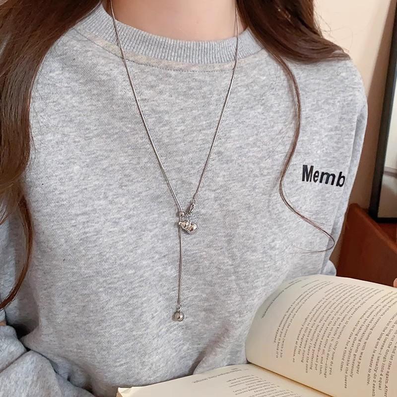 

Stainless Steel Pearls Long With Baroque Pearls Necklace For Women Adjustable Chain Sweater Accessories Jewelry