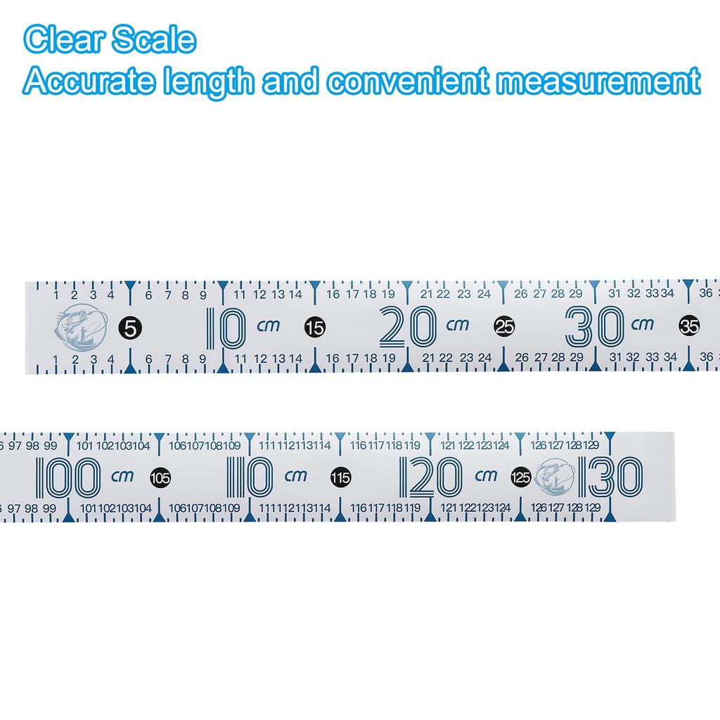 PATIKIL Adhesive Fish Ruler Fish Measuring Tape Sticker Tape Waterproof for Fishing Boat Kayak White 3-Pack 51"