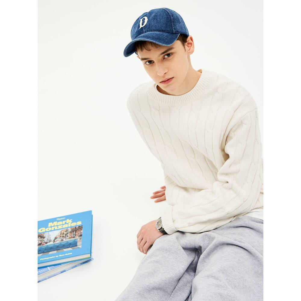 8Seconds Cable Round Knit Ivory Ivory/M