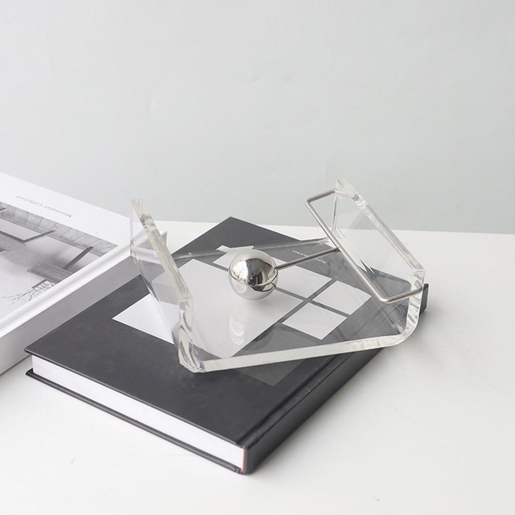 Acrylic Napkin Holder Trnsparent Desktop Napkin Stand with Weighted Arm for Bar Home Kitchen Countertop Dining Table Bathroom