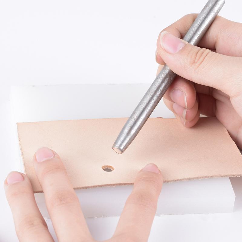 6Pcs/Set Leather Hole Punching Tools Hollow Round Hole Puncher Clothing Sewing Leathercraft Accessories Drilling Puncher Kit