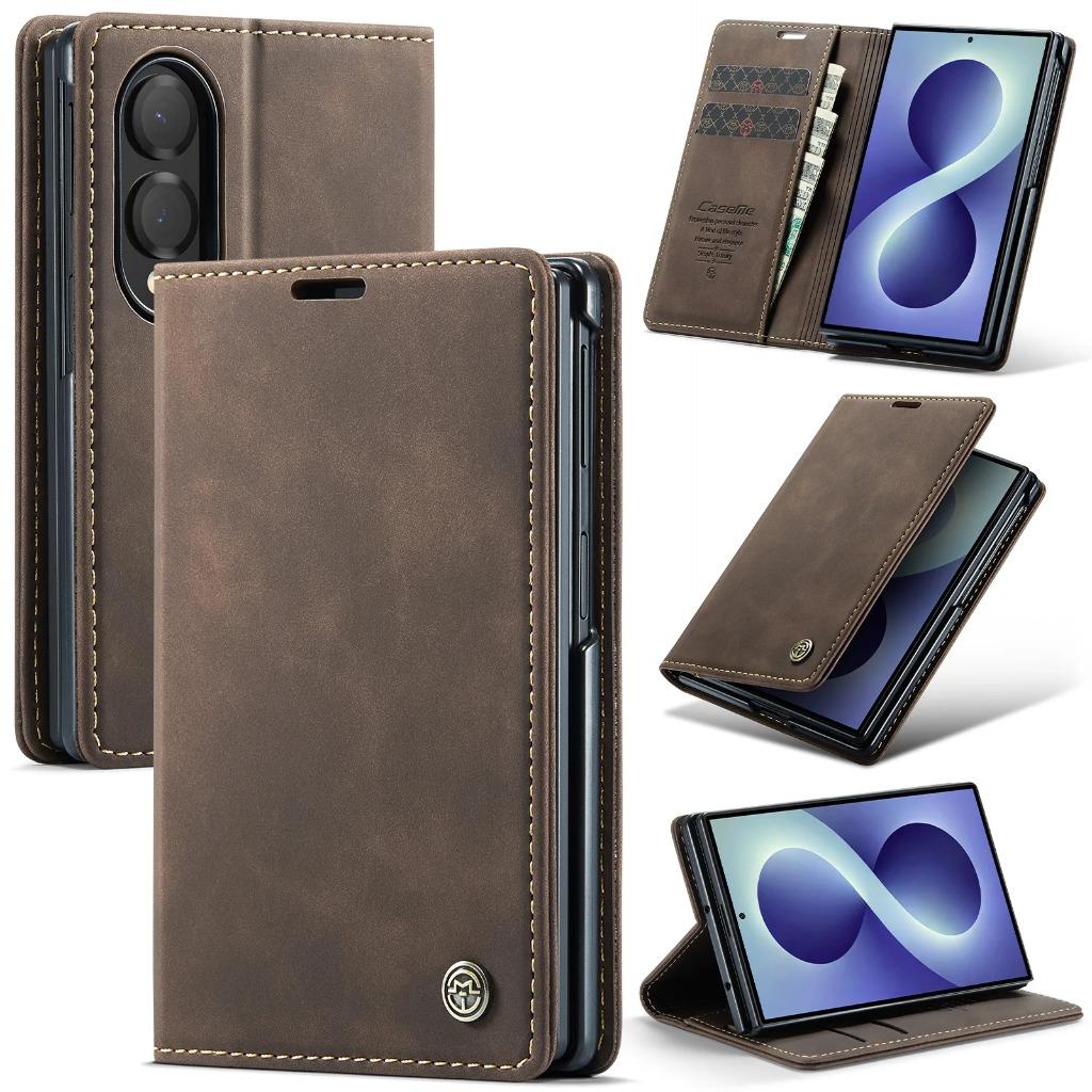 Luxury Retro Flip Card Slot Wallet Leather Case for Samsung Galaxy Z Fold 8 7 6 5 4 Fold8 Fold7 Fold6 Fold5 5G Shockproof Cover