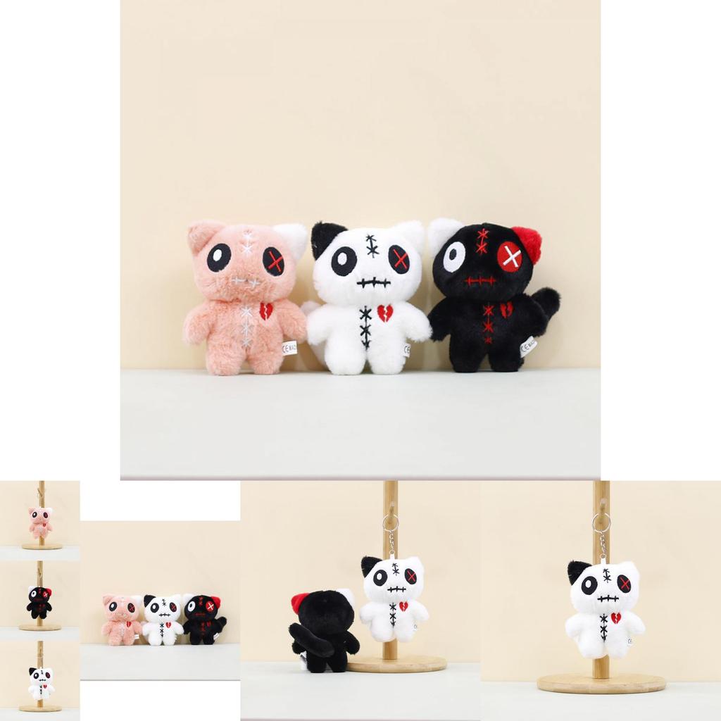 Adorable Plush Cat Keychain Alien Big Eye Cat Doll Soft Toy Bag Charm For Kids