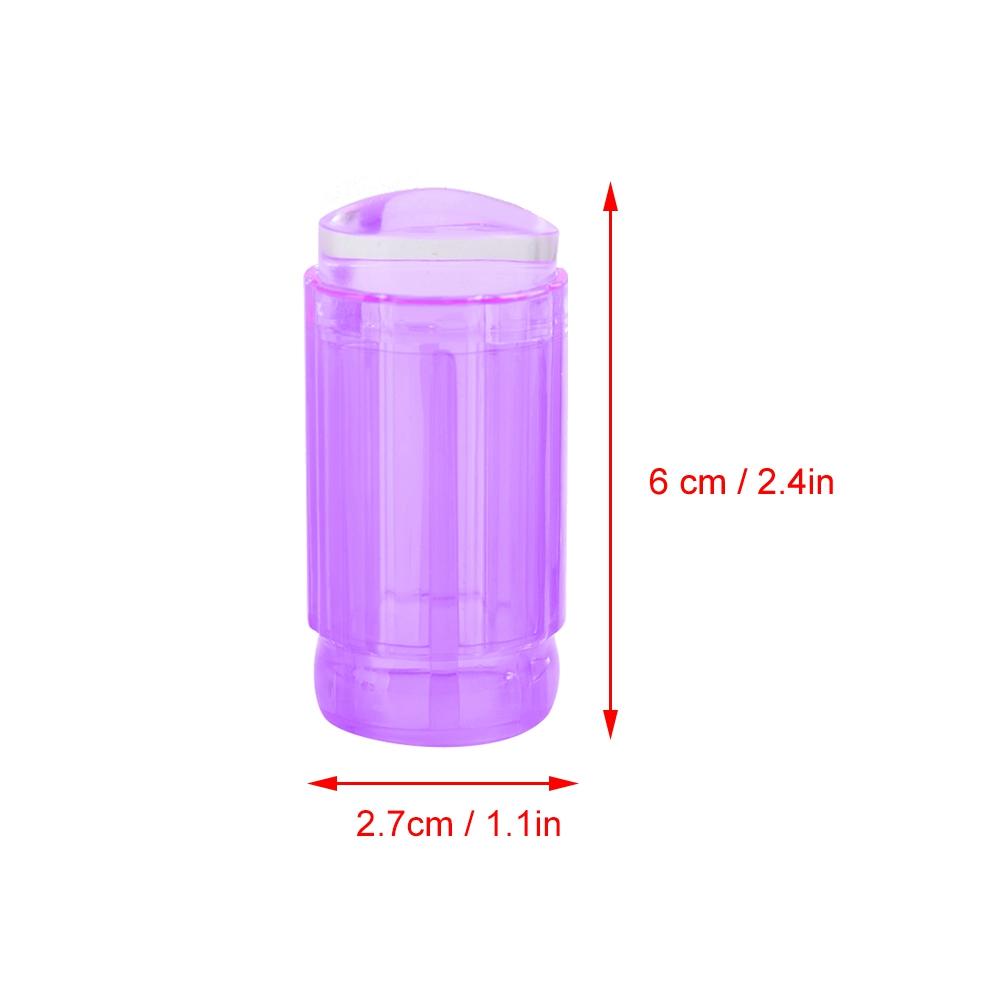 Transparent Silicone Nail Polish Head Stamper Scraper Nail Art Tool (Transparent White)