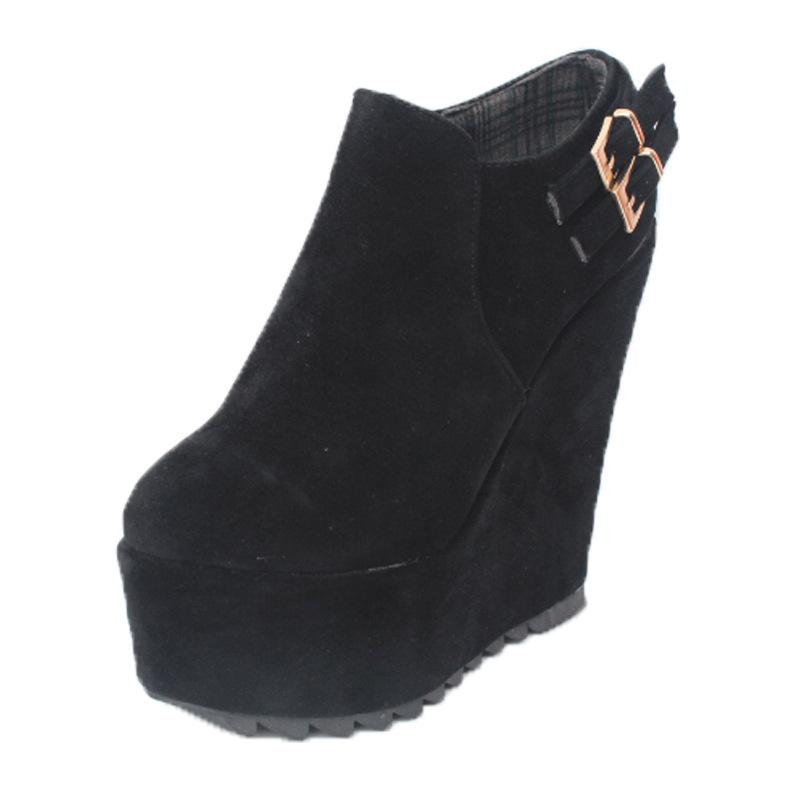 

Новое поступление Ботильоны на высоком каблуке для женщин 15 см Обувь на танкетке Женские Красные Черные Индивидуальный дизайн Ботинки на платформе Зимние WSH5005 38