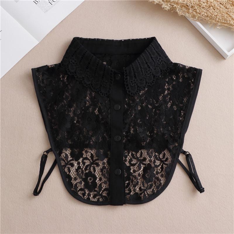 White Embroidery Fake Collar Women Shoulder Wraps Shawl Detachable Shirt Collar Lace False Collar Lapel Blouse Accessories