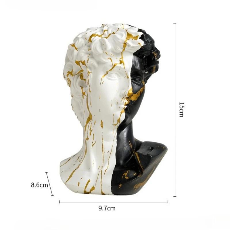 

15см Статуя Давида в европейском стиле Смола Скульптура Микеланджело Искусство Декор для офисного стола Маленькая художественная скульптура Галерейного качества Реплика