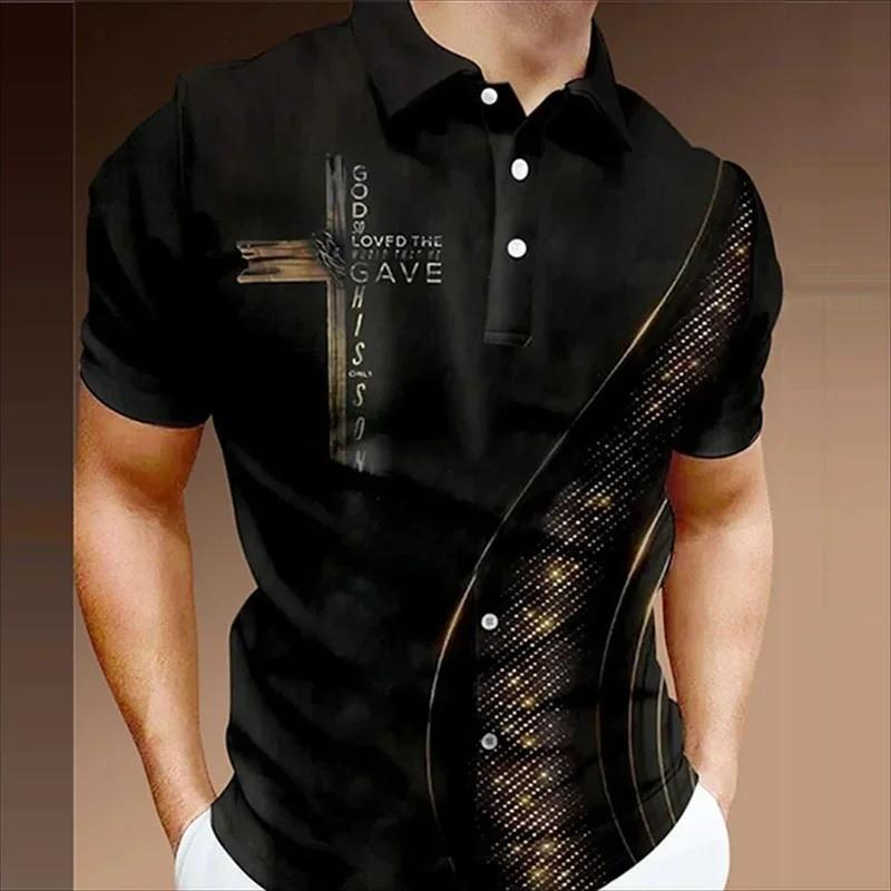 Men s Polo Shirt Geometric Grid 3D Printed Polo Shirt Short Sleeve Fashion Casual S