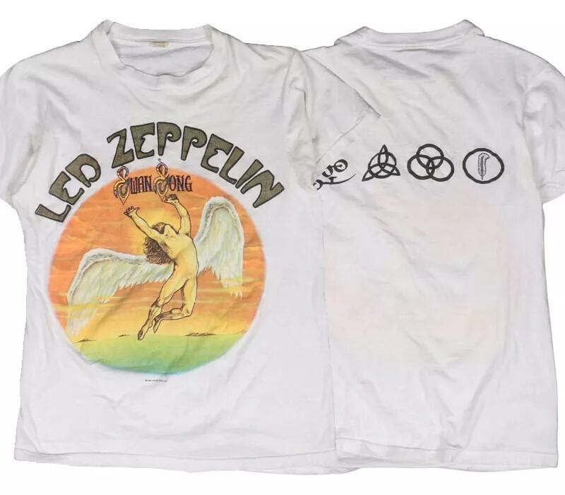 

Led Zepplin Swan Song 2 Side White Short Sleeve Unisex Tshirt Reprint S5XL Unisex T-Shirt S