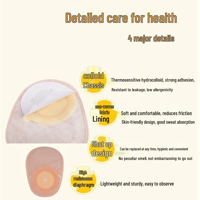 

Disposable Ostomy Bag 1603: Leak-Proof, Hydrocolloid, Closed-End for Fecal and Urine Management 1601 Foam Adhesive Baseplate (10 pcs/box)
