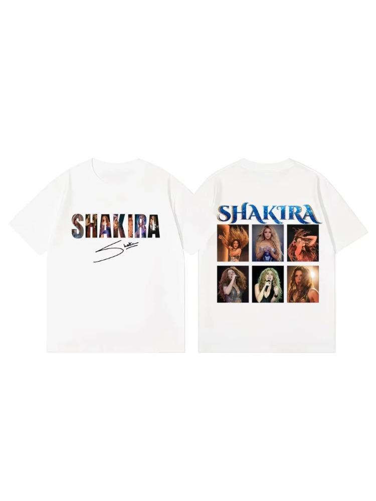 

Summer Casual Loose Cotton T Shirts Shakira World Tour 2026 Merch Tshirts Unisex Women Fashion Y2k Aesthetic Short Sleeve Tshirts S