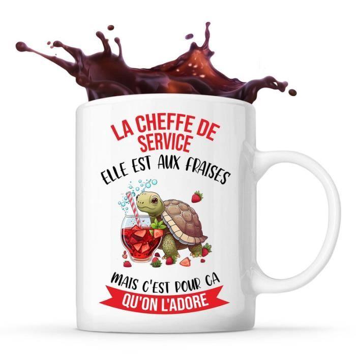 Mug - La cheffe de service - Céramique - Design recto/verso - Compatible lave-vaisselle