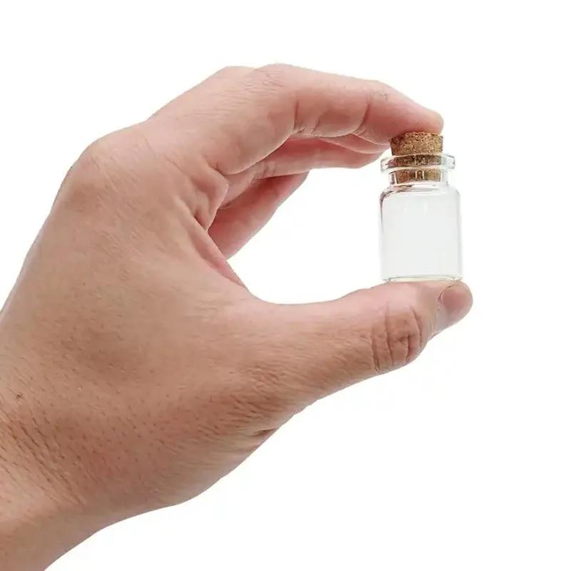 50/10Pcs Mini Clear Glass with Cork Transparent DIY Art Craft Message Bottle Empty Wishing Bottles Xmas Wedding Party Decoration