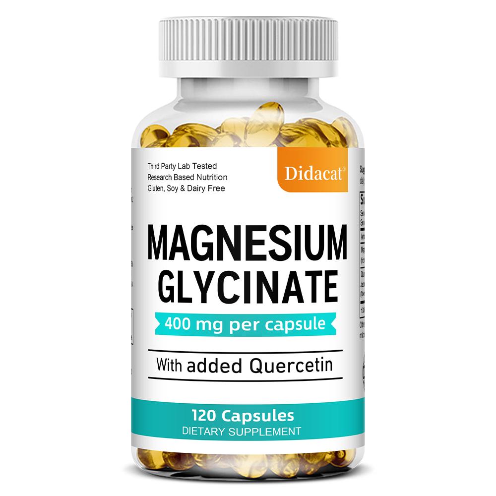 

Magnesium Glycinate 400 Mg Dietary Supplement, With Added Quercetin, 120 Capsules 120 Capsules
