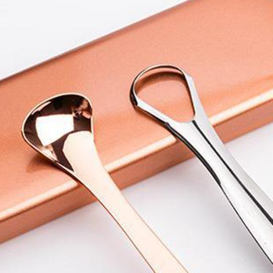 Tongue Brush Excellent Fit Ergonomics Handle 3 Types Stainless Steel Tongue Scraper Metal Cleaner for Home Use