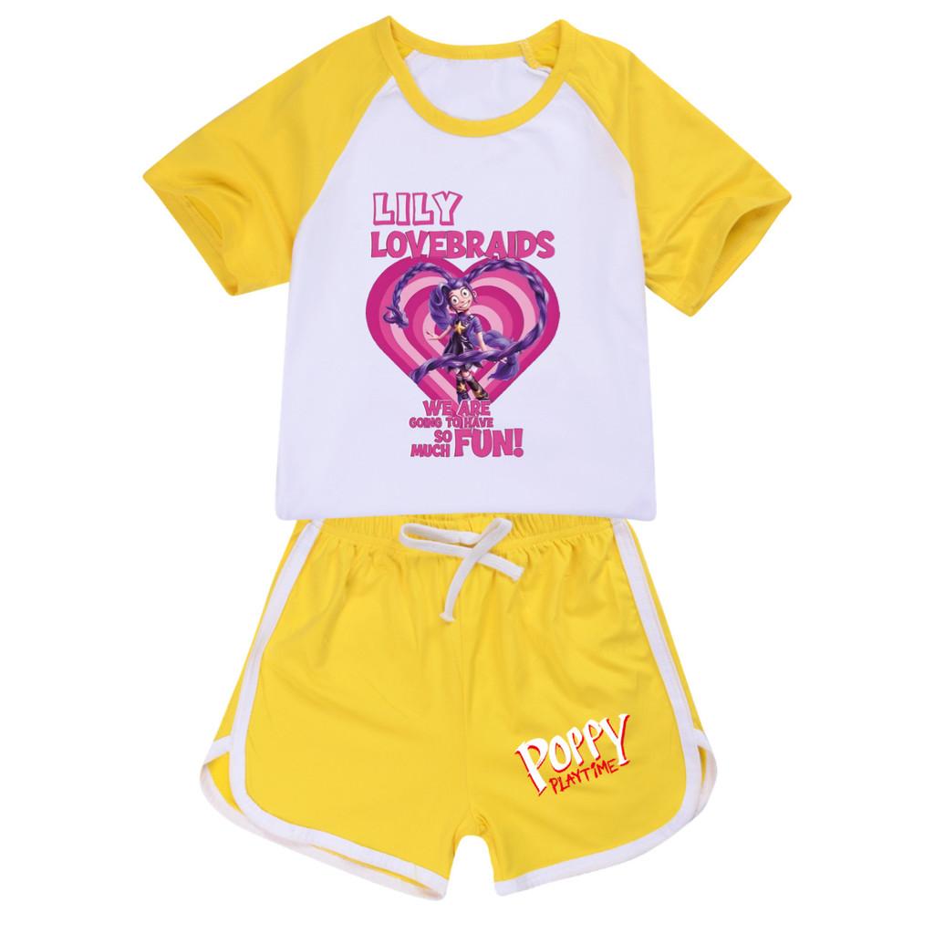 5580 Kids Girls Bobi Time Lily Printed Tracksuit Top Pants T-shirt Shorts Set