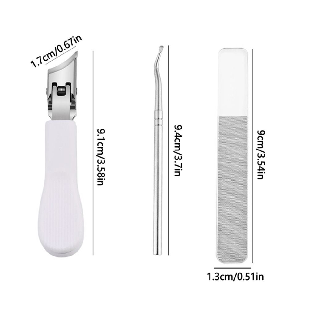 3Pcs/Set Anti splash Nail Clipper With Nail file Diagonal Pliers for Thick Nails