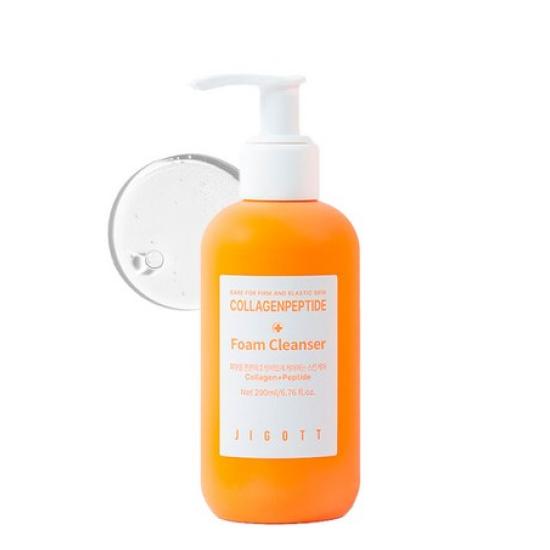 JIGOTT Collagen Peptide Foam Cleanser 200ml – Hydrating Firming Facial Cleanser 200ml