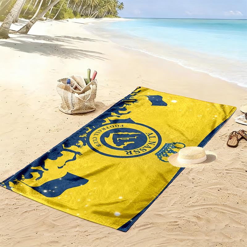 Al Nassr FC Print Beach Towel, Large Soft Quick Dry Towel for Beach Camping Swimming