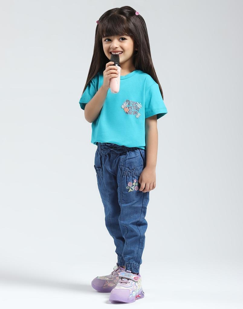 Monte Carlo Girls Solid Round Neck Top