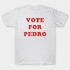 Heren Zwart Print T-shirt Stem Voor Pedro Geen-Knippen Transferpapier Print Katoenen T-shirt