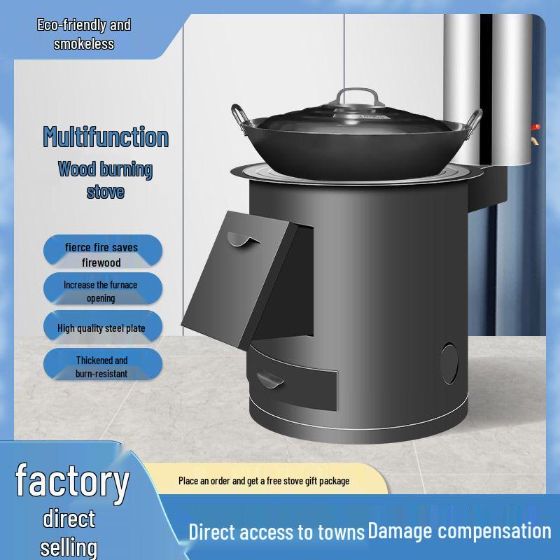 Portable Smokeless Wood-Burning Firewood Stove for Efficient Heating