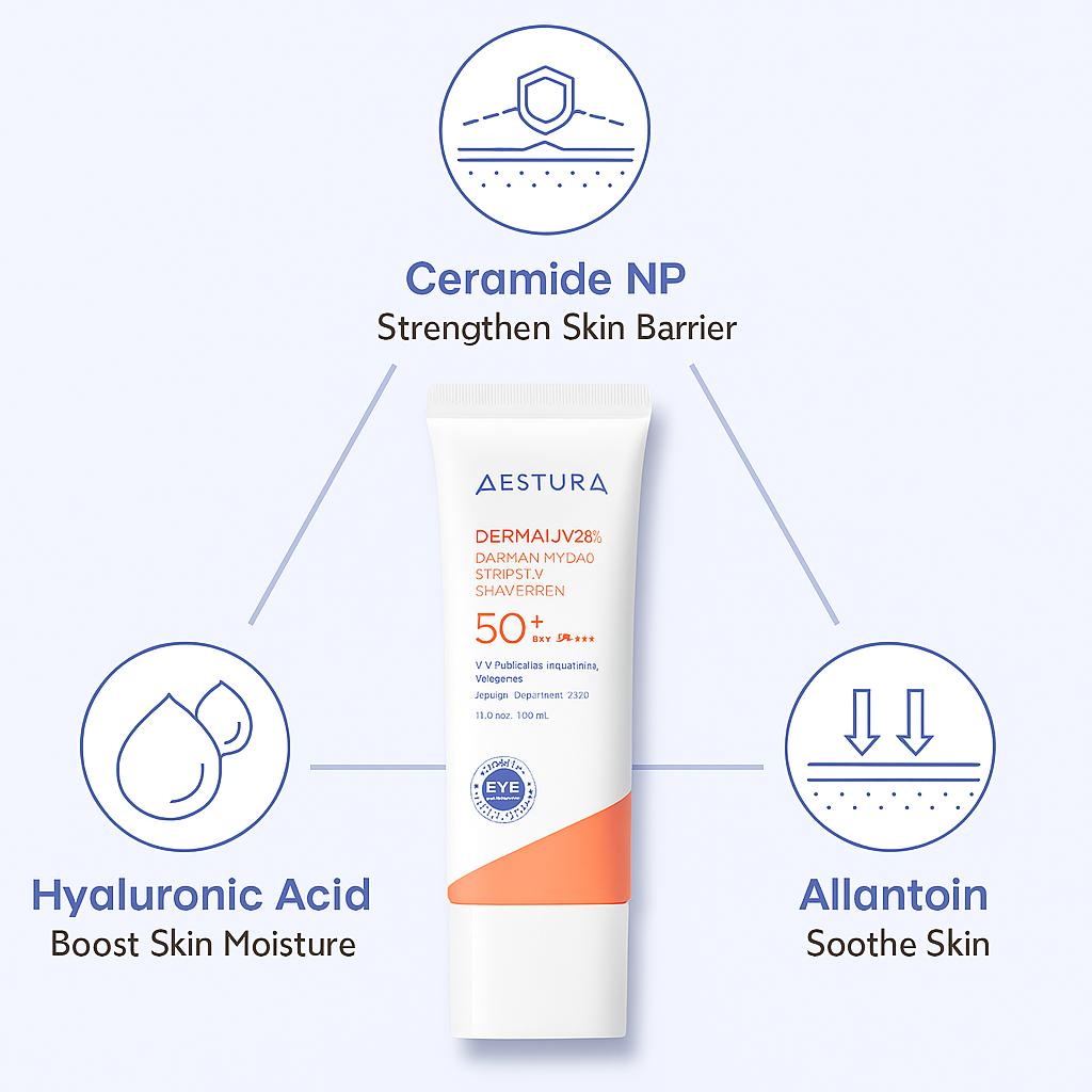 Aestura DermaUV 365 Barriere Feuchtigkeit Mineral Sonnencreme LSF50+ PA++++ 40ml