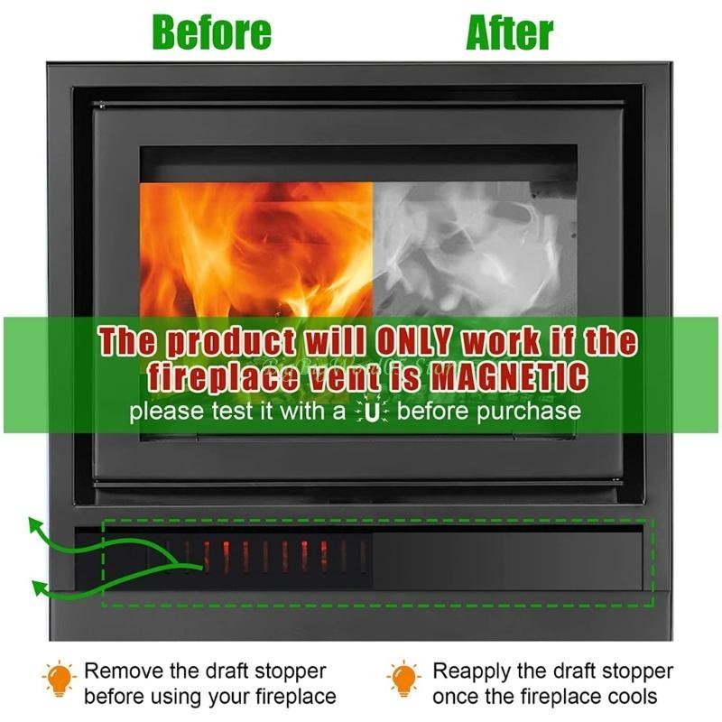 24TE Fireplace Draft Stopper 2pcs/set Easy to Use Protective Shield for Flower Powder Dust Stain Stopping