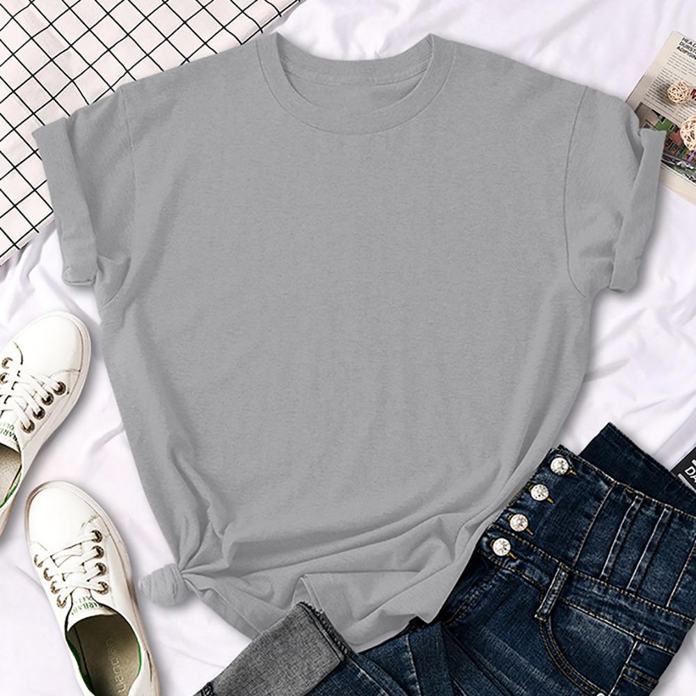 Gym Solid Color Summer Women T-Shirt Fashion Casual T Shirts Hip Hop Soft Tee Top Crewneck Comfortable Streetwear Clothing