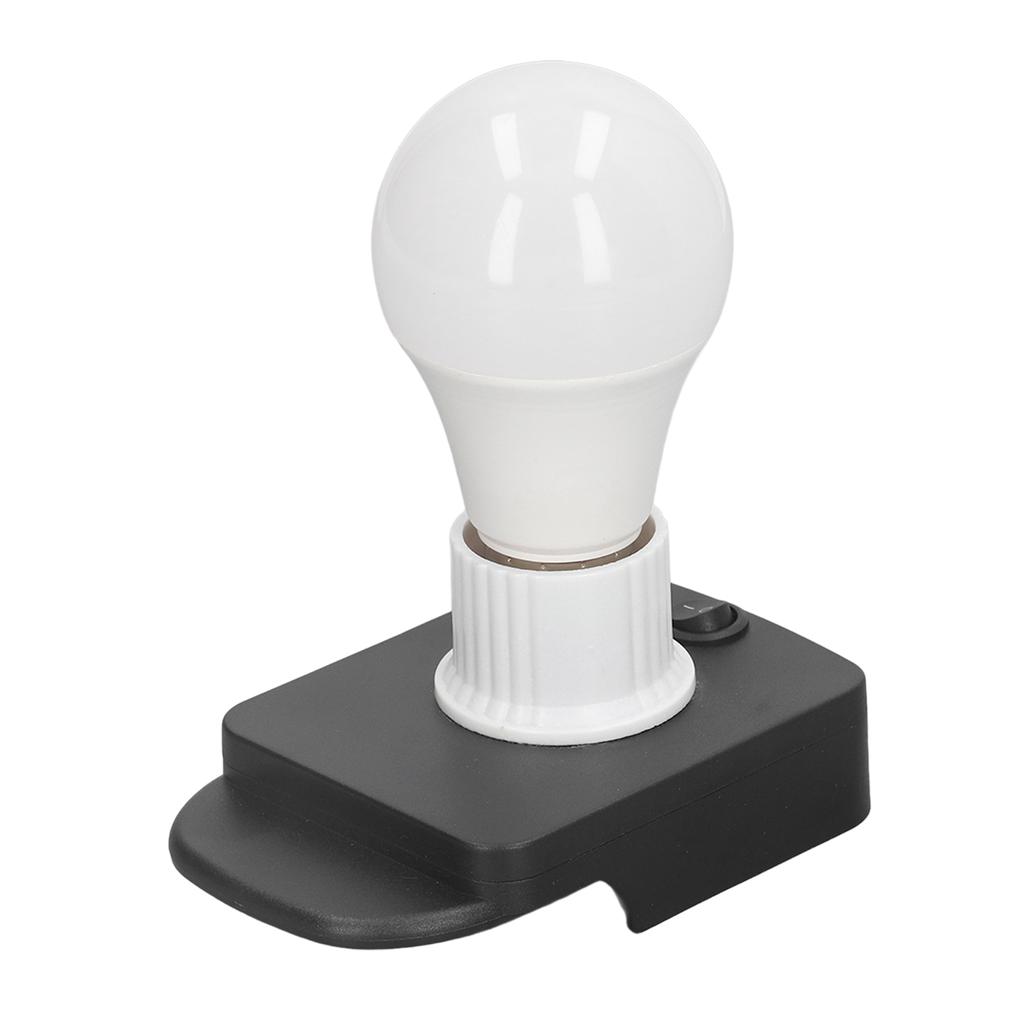 LED Bulb with Battery Adapter 700LM 7W E27 Cordless Lamp Bulb Portable Work Bulb 12‑60V