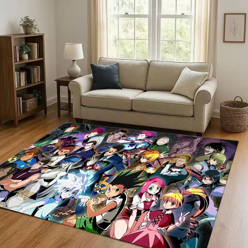 3D Anime Hunter X Hunter Killua Cartoon Living Room Non-Slip Area Rug Carpet for Bedroom Playroom Sofa,Home Decor Doormat Kids