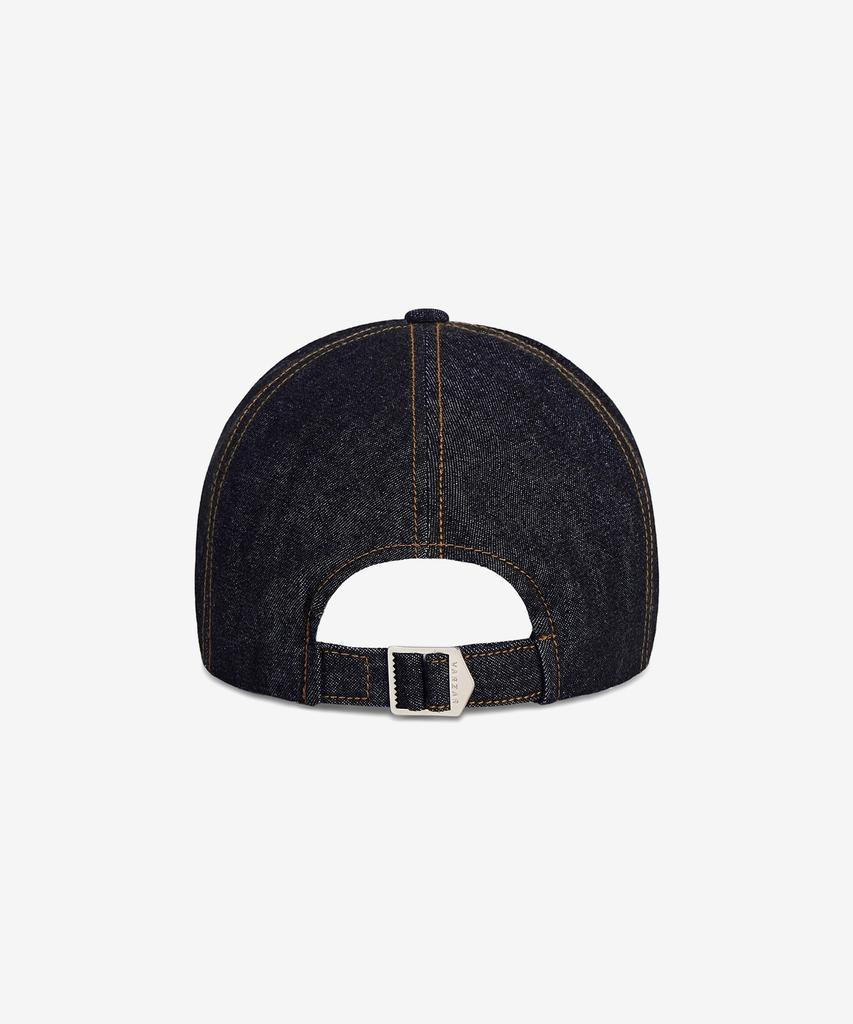 Bajal Va Curved Denim Stitch Detail 5-Panel Ball Cap Black
