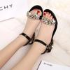 fashion Low Heels Sandals Buckle Strap Concise Ladies Shoes on Sale 2024 High Quality Square Heel Solid Colors Shallow Women's Sandals
