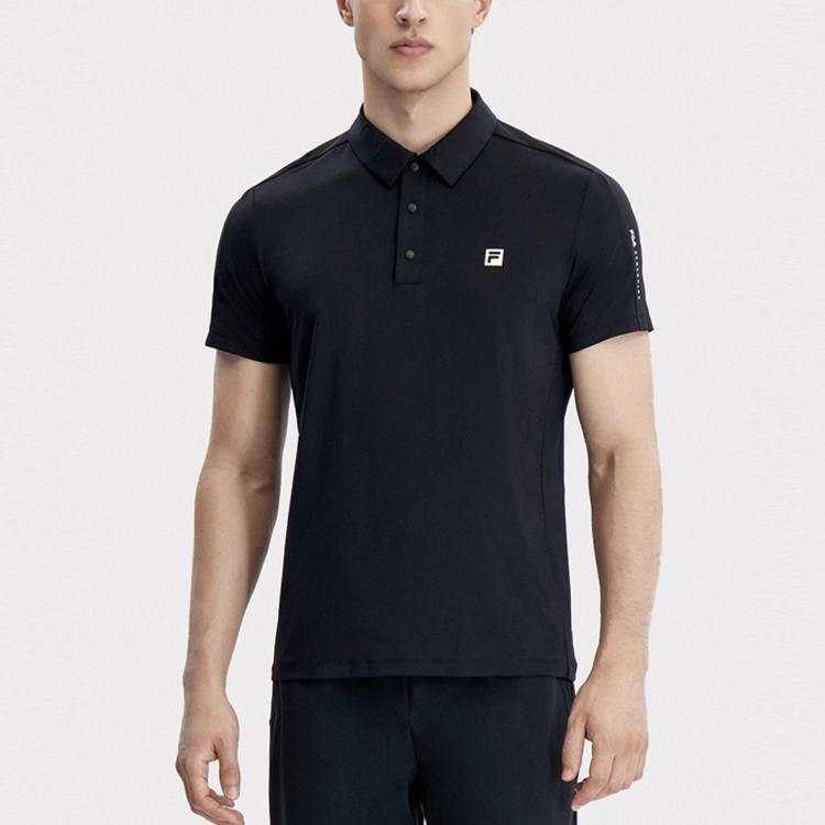 New FILA Fitness Polo Shirt Men's Pitch Black A11M321117FBK